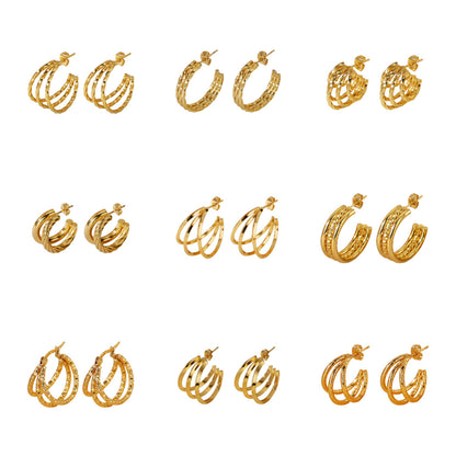 Geometric Line Splicing Earrings Hypoallergenic