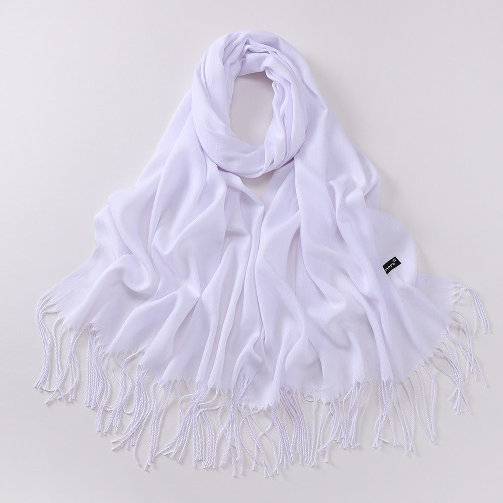 Autumn And Winter Cashmere-like Solid Color Long Scarf