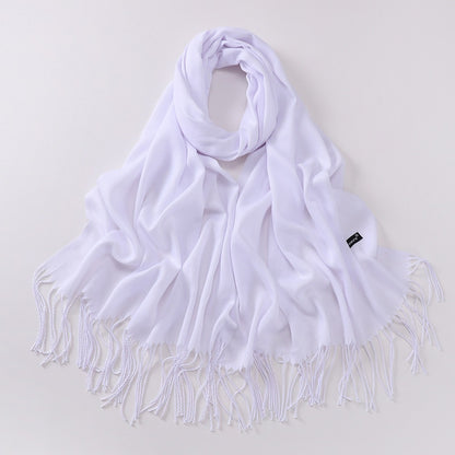 Autumn And Winter Cashmere-like Solid Color Long Scarf
