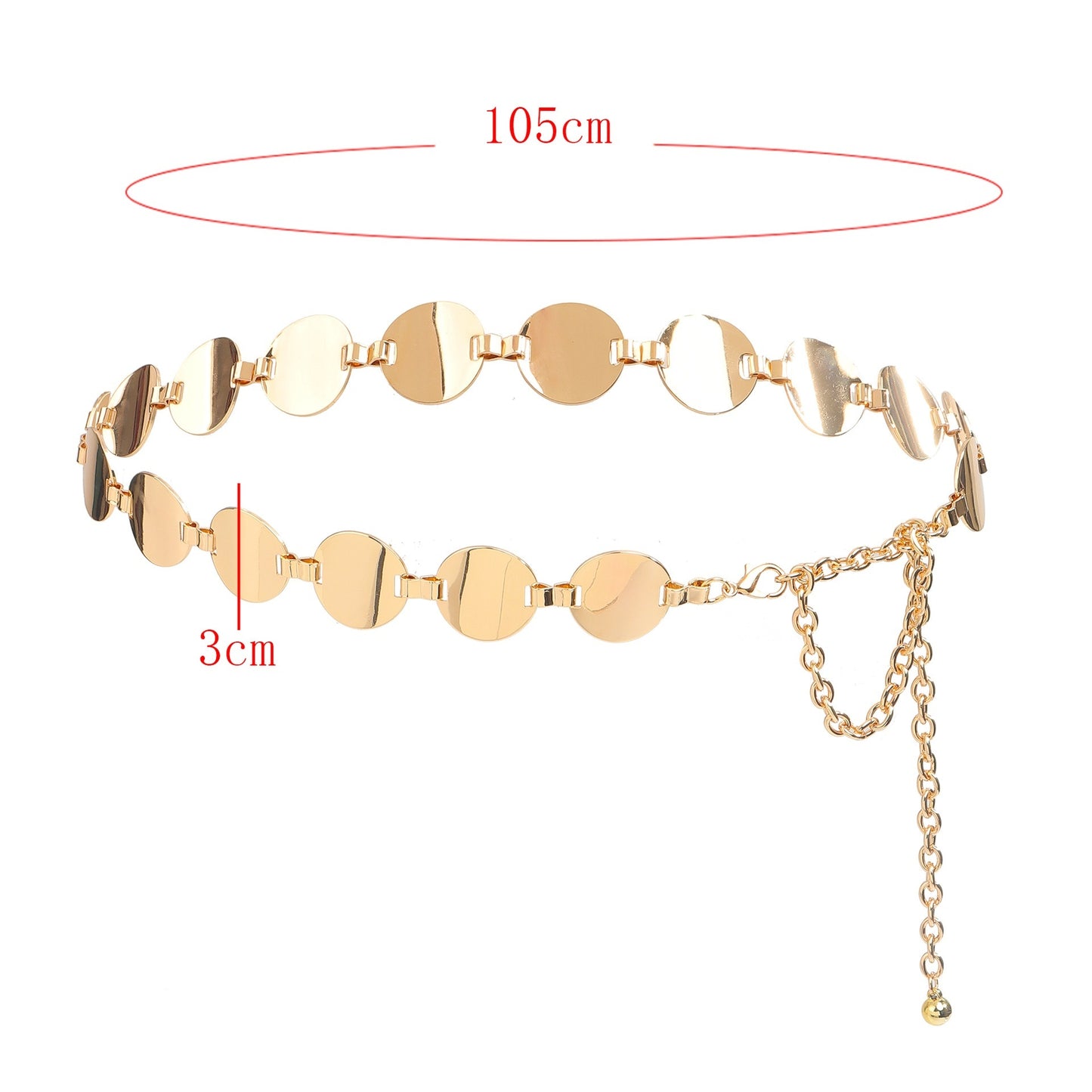 Small Round Slice Waist Chain With Skirt Pants Chain