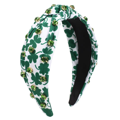 Knotted Irish St Patrick's Day Rhinestone-encrusted Headband