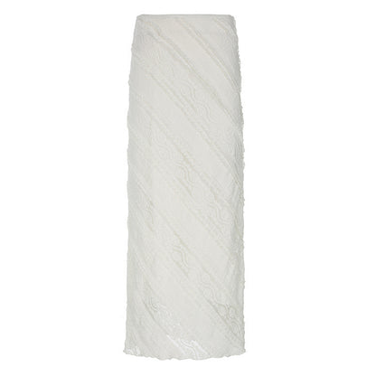 French Elegant Lace Jacquard Twill Skirt