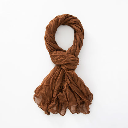 Women's Natural Wrinkle Pure Linen Scarf Shawl