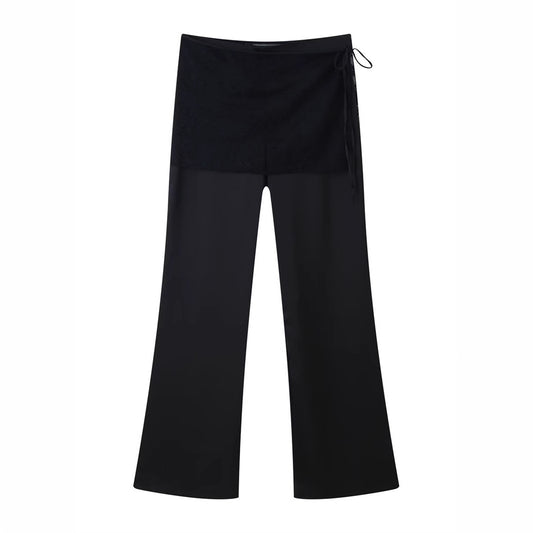 Women's Silk Satin Lace Wrapping Towel Trousers