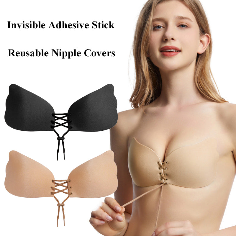 Strapless Adhesive Push-Up Bra | Invisible Rabbit-Style Backless Brassiere for Women