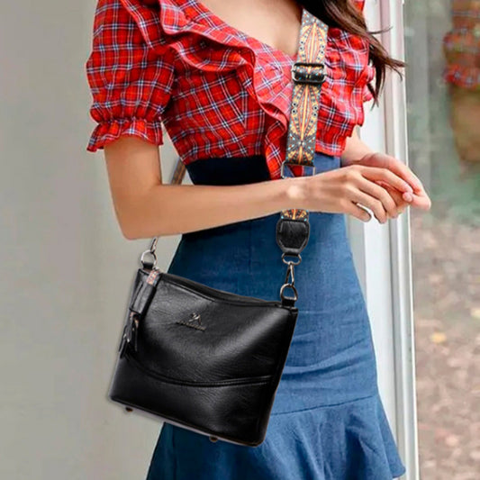 Simple Versatile Bucket Bag High-grade Light Luxury Crossbody Retro