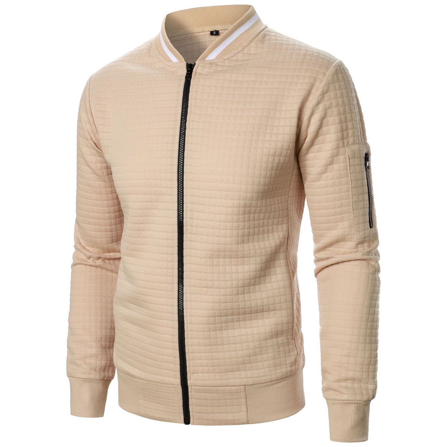 Mens Zip-Up Stand Collar Sweatshirt Jacket Athletic Comfort