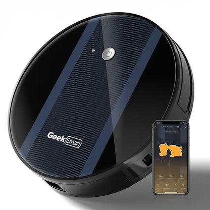 Geek Smart Robot Vacuum Cleaner G6;  Ultra-Thin;  1800Pa Strong Suction;  Automatic Self-Charging;  App Control;  Custom Cleaning;  Great For Hard Floors To Carpets(Banned From Selling On Amazon)