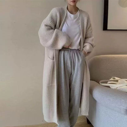 Autumn And Winter Korean Style Lazy Wind Coat Long Sweater Coat