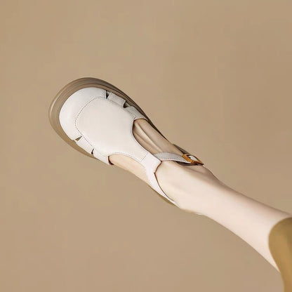 All-match Retro Small Chunky Heel Platform Ankle-strap High Heels