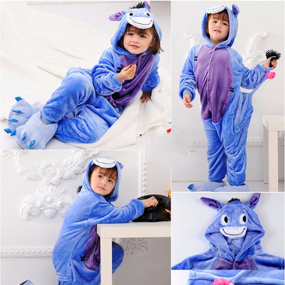 The Coral One-Piece: Animal Motif Fleece Pajamas