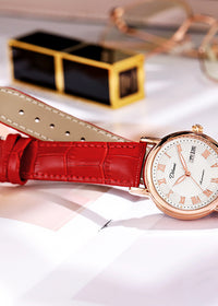 6023B Rose Gold Red White