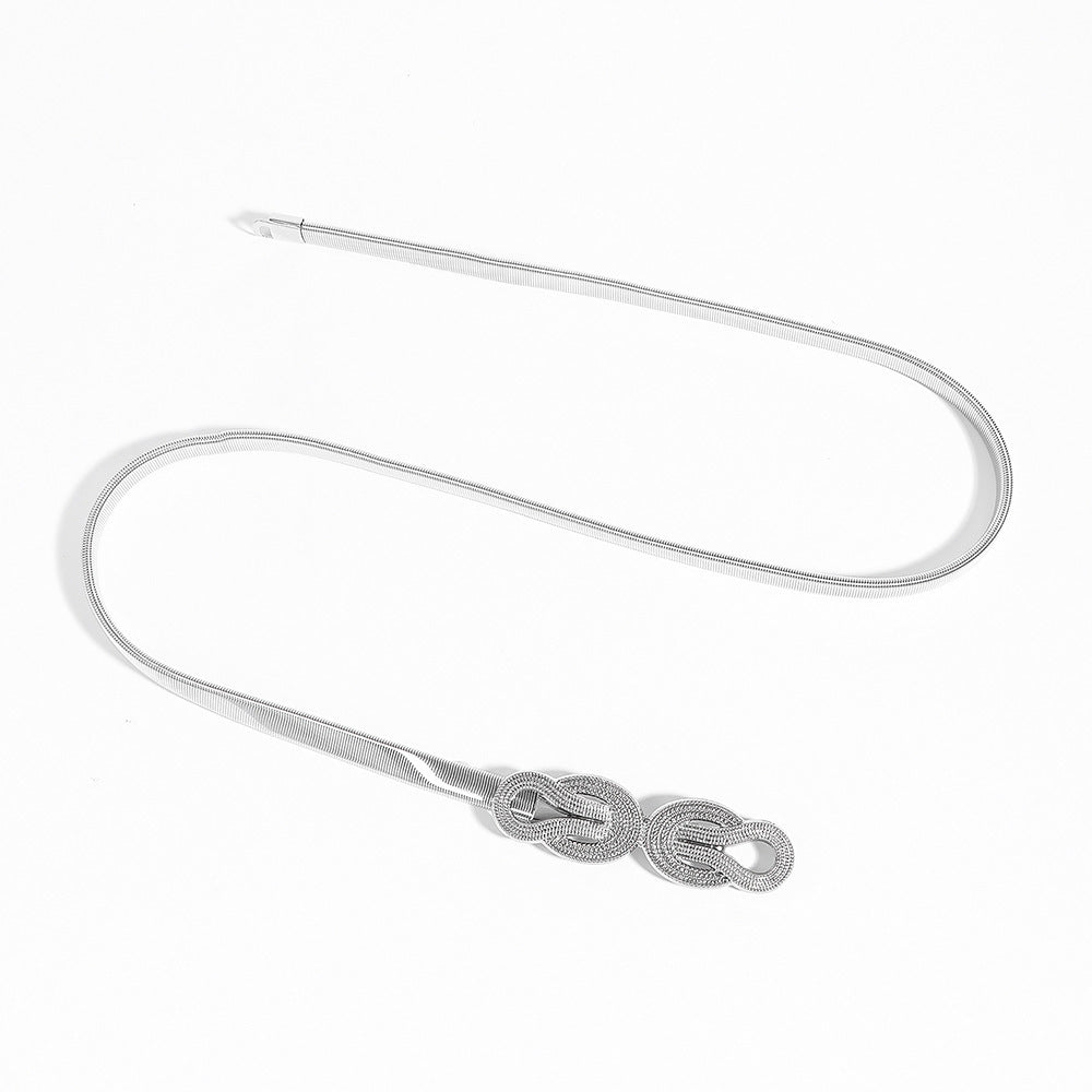 Metal Waist Chain Ladies Elastic Personality Buckle Matching Dress Long Sweater Elegant Graceful