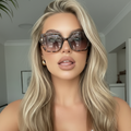 Ins Big Frame Leopard Sunglasses Summer Sunshade Beach Vacation Glasses