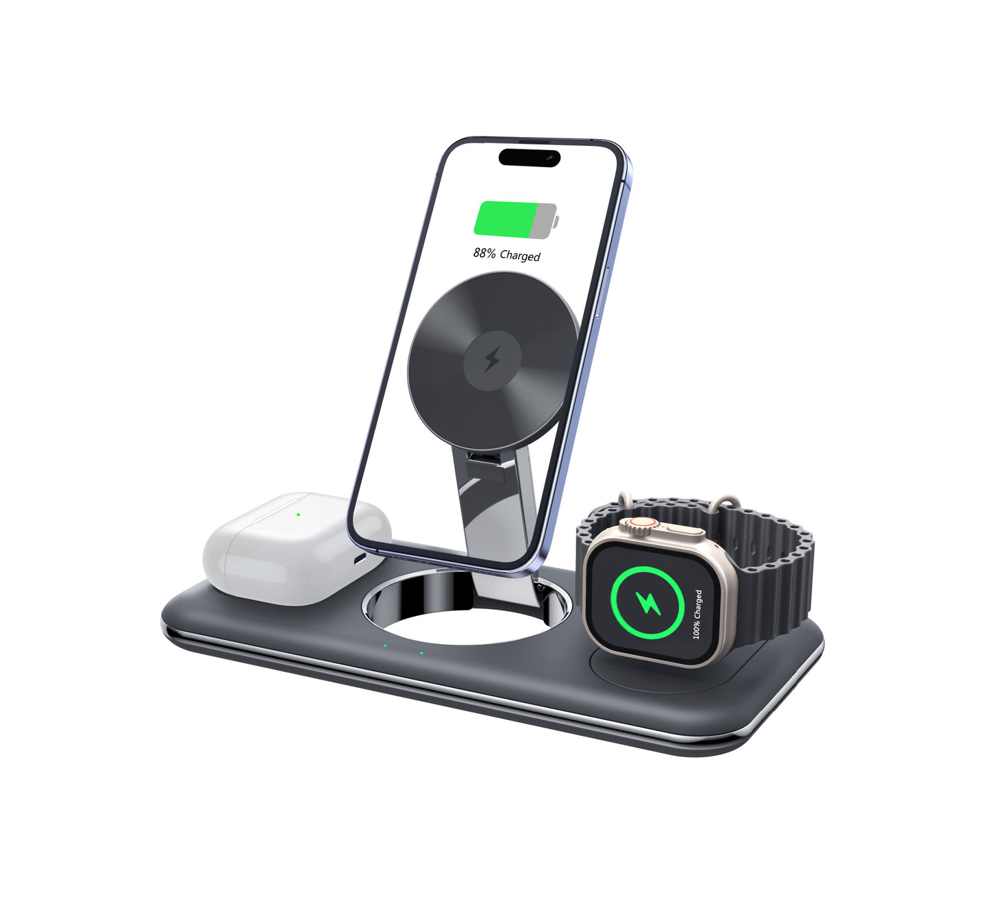 MagFold Desk: Adjustable Magnetic Charging Bracket & Desktop Dock