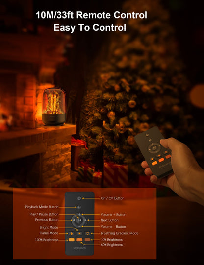 New Smart LED Colorful Bluetooth Speaker Atmosphere Flame Light