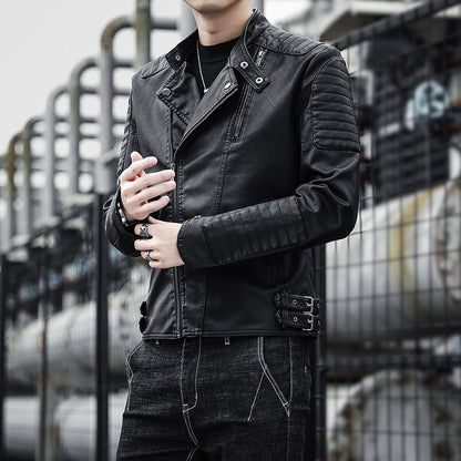 Mens Leather Jacket Coat Autumn Winter Rugged Premium Craft