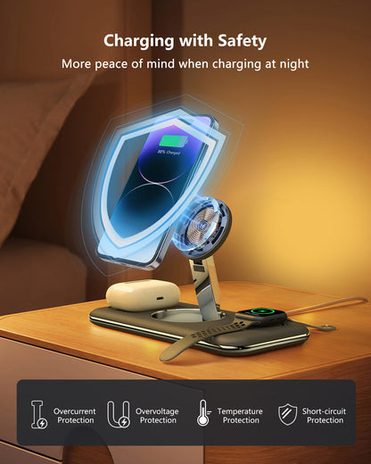 MagFold Desk: Adjustable Magnetic Charging Bracket & Desktop Dock