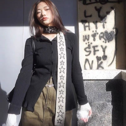 Fashion Casual All-match Five-pointed Star Knitted Women's Scarf