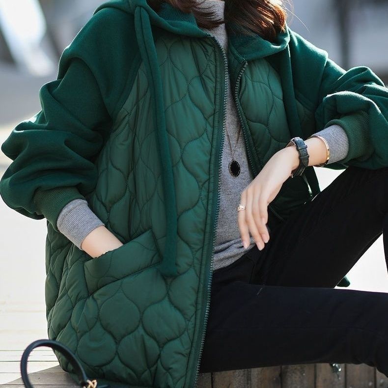 Hooded Fleece Cotton-padded Jacket Thick Coat Cotton-padded Jacket Loose Fashion Women's Wear