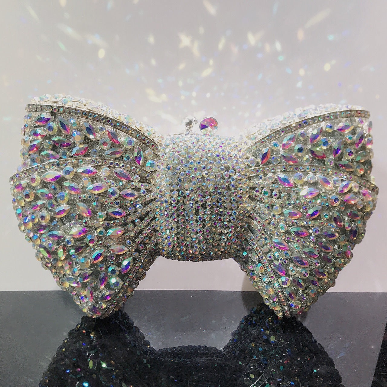 Bow Diamond Evening Bag Rhinestone Clutch
