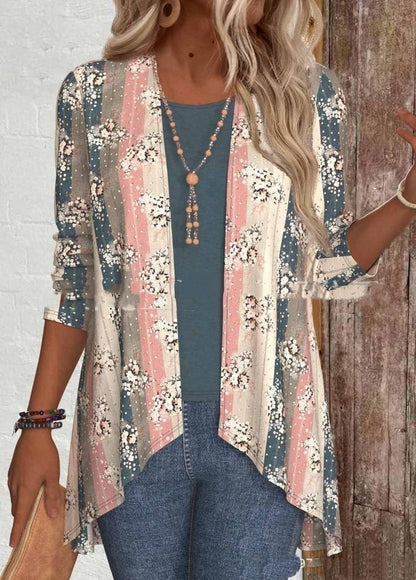Women's Digital Printed Cardigan Long Sleeve Suit Coat