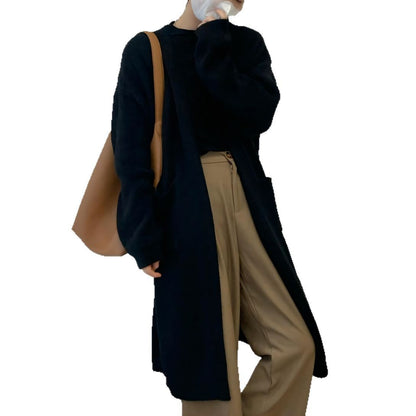 Autumn And Winter Korean Style Lazy Wind Coat Long Sweater Coat