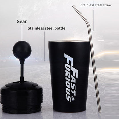 Stainless Steel Car Water Bottle With Straw Drink Bottle Fast And Furious 10 Thermos Cup With Lid Rocker Drinking Set 500ml