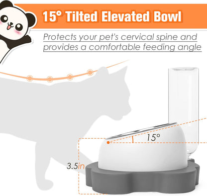 Elevated Dine: Raised Stainless Steel Cat & Dog Feeder Set