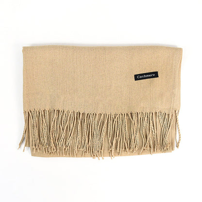Women's Solid Color Scarf Tassel Scarf