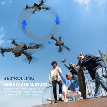 E88 Dual Camera Drone, WiFi FPV Double Folding RC Quadcopter Altitude Hold, Remote Control Toy For Beginners, Ideal Men's Gift For Outdoor Fun, Great For Christmas, Halloween, And Thanksgiving