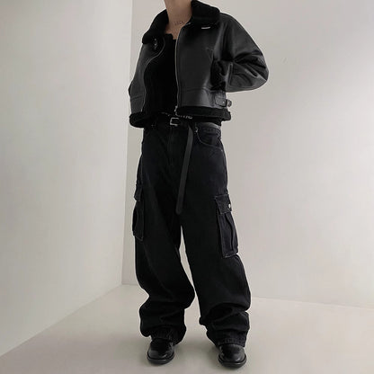 South Korea Fur Integrated Cotton Coat Loose Suede Lambswool Jacket Opulent Warmth