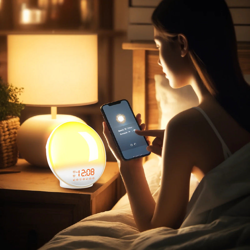 Smart Wake-up Light Alarm Clock Mobile APP Control Simulated Sunrise
