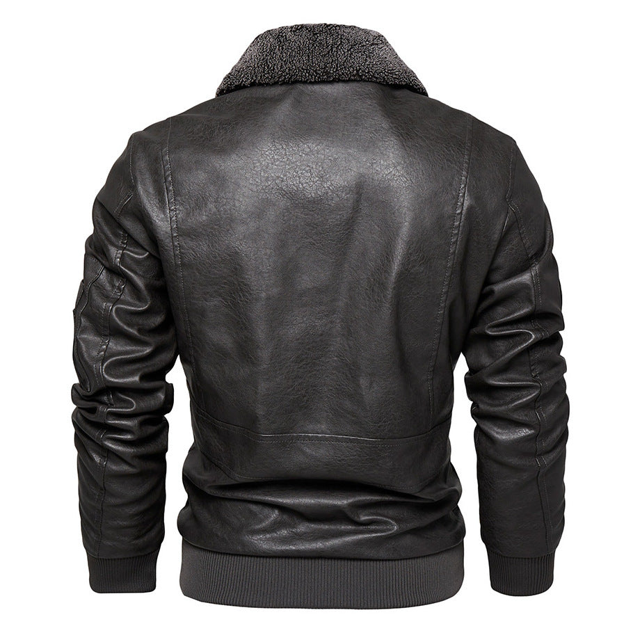 Foreign Trade New Mens Casual Fashion Leather Slim Fit Jacket Coat Global Elegance