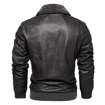 Foreign Trade New Mens Casual Fashion Leather Slim Fit Jacket Coat Global Elegance