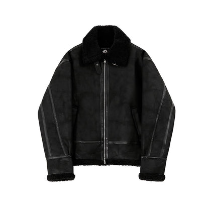 South Korea Fur Integrated Cotton Coat Loose Suede Lambswool Jacket Opulent Warmth