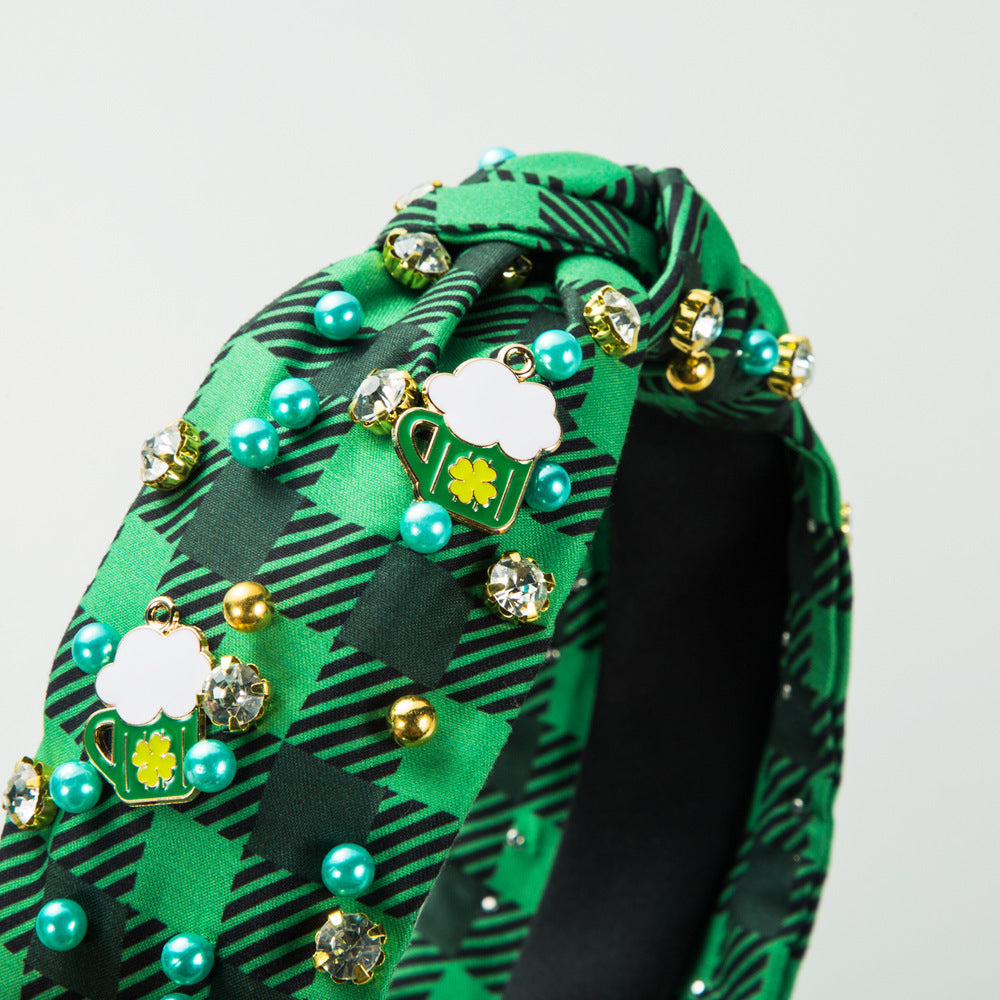 Irish St Patrick's Day Rhinestone-encrusted Headband Female
