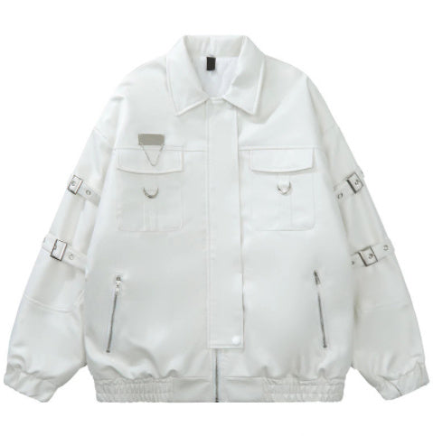 High Street Hot Sale PU Leather Jacket Coat Streetwise Luxury