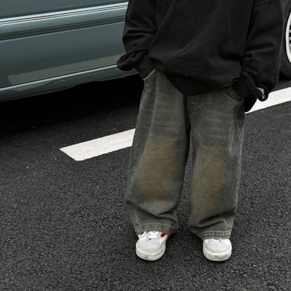 Autumn Korean Style Childrens Retro Washed Boys Jeans Baby Loose Trousers Fashion Heritage Cool