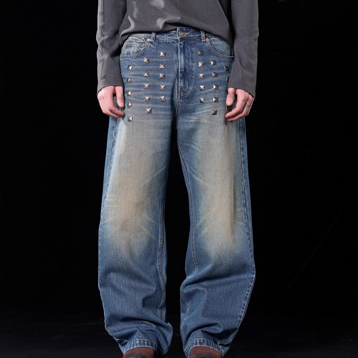 Women's Fashion High Street Gothic American Personalized Loose Jeans