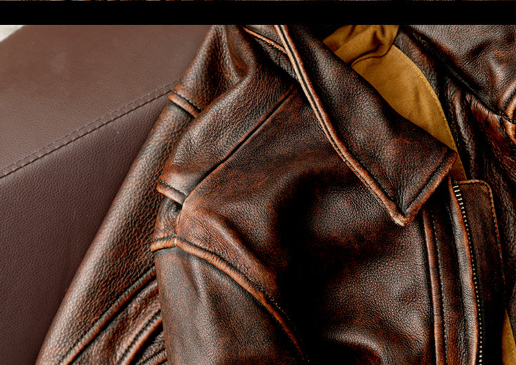 Motorcycle Short Stone Wash Worn Coat Distressed Biker Aesthetic