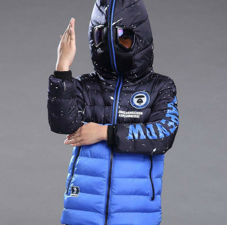 The Visual Warmth: Fashion Boys’ Glasses-Hooded Padded Coat