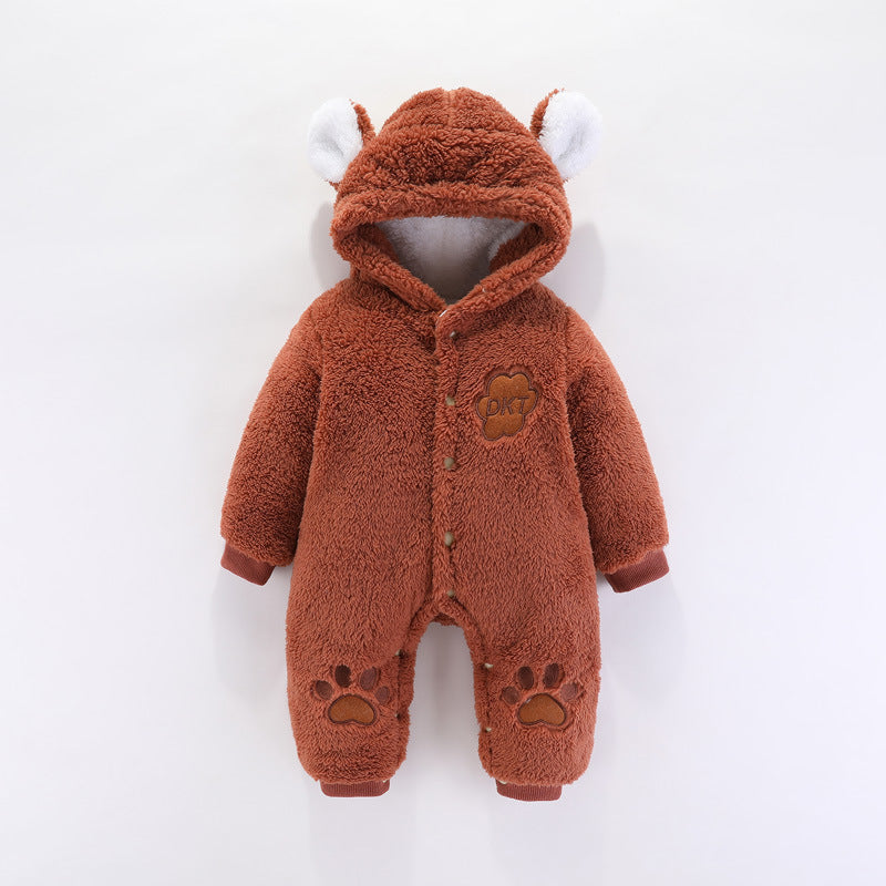 The Thermal Jumpsuit: Thickened Hooded Cotton Romper