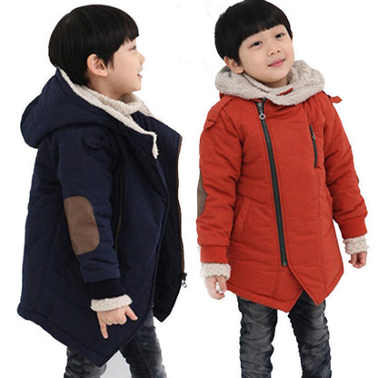 Grand-Length Velvet Plush Padded Winter Coat