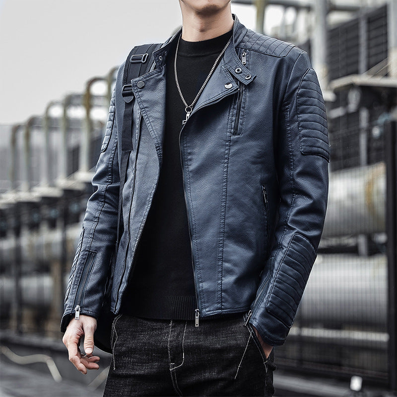 Mens Leather Jacket Coat Autumn Winter Rugged Premium Craft