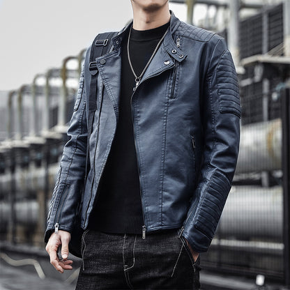 Mens Leather Jacket Coat Autumn Winter Rugged Premium Craft