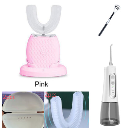 U-Shaped Electric Toothbrush | 360° Automatic Whitening Toothbrush with Blue Light & USB Charging