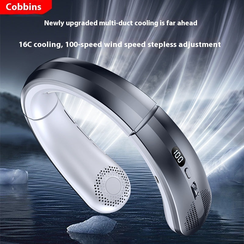 Rechargeable Ultra-quiet Lazy Portable Mini Turbine Bladeless Halter Fan