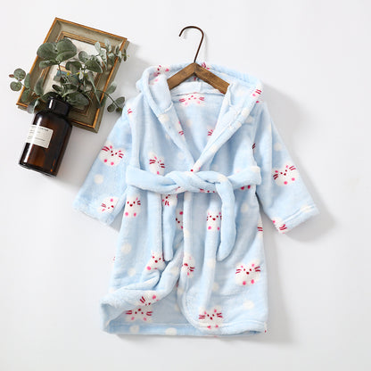The Coral Night: Children’s Flannel Hoodie Night-Robe