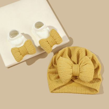 Tam-o'-shanter And Socks Suit Infant Knitted Big Bow